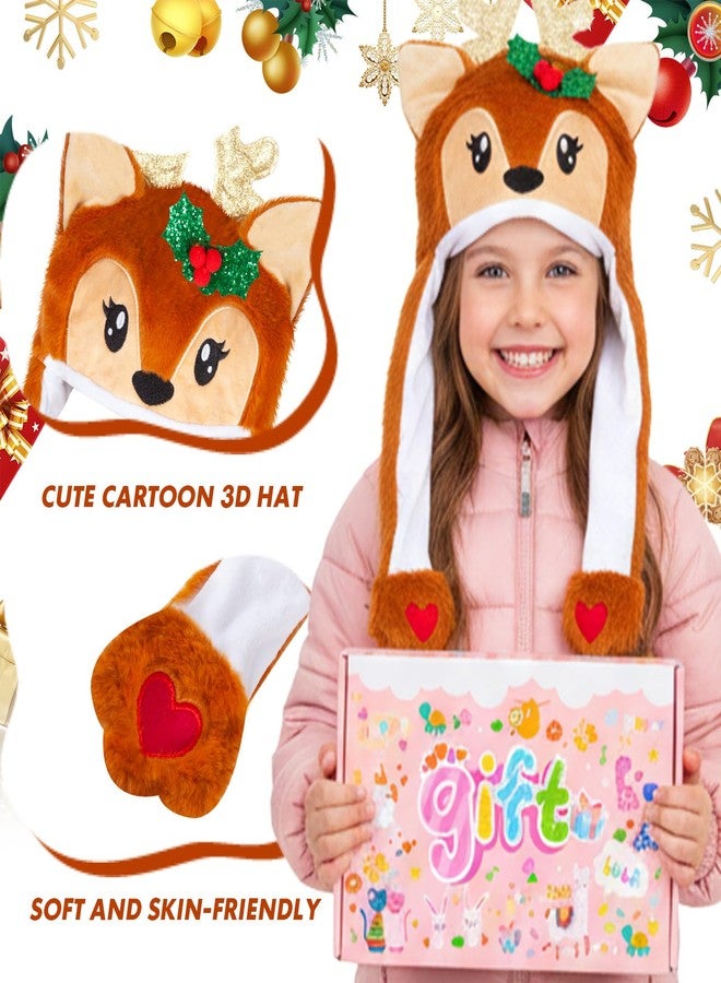YOYTOO Cute Cartoon Plush Novelty Animal Hat with Ears Flaps, Soft Plush Hat for Holiday Cosplay Party Dress Up Funny Gift for Kids - Image 2
